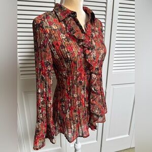 Apt. 9 Multicolor Abstract Blouse Size L.